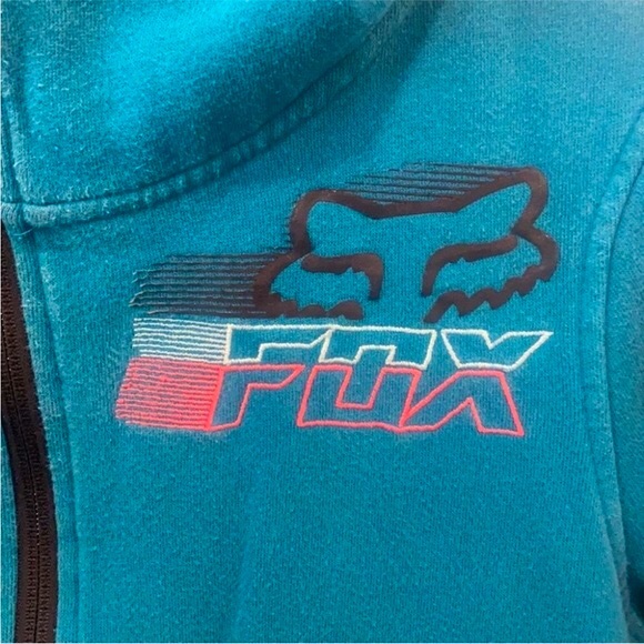 FOX | Teal Zip up Hoodie | XS - Picture 4 of 9